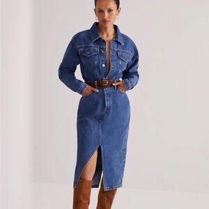Favorite Daughter Blue Denim Midi Dress